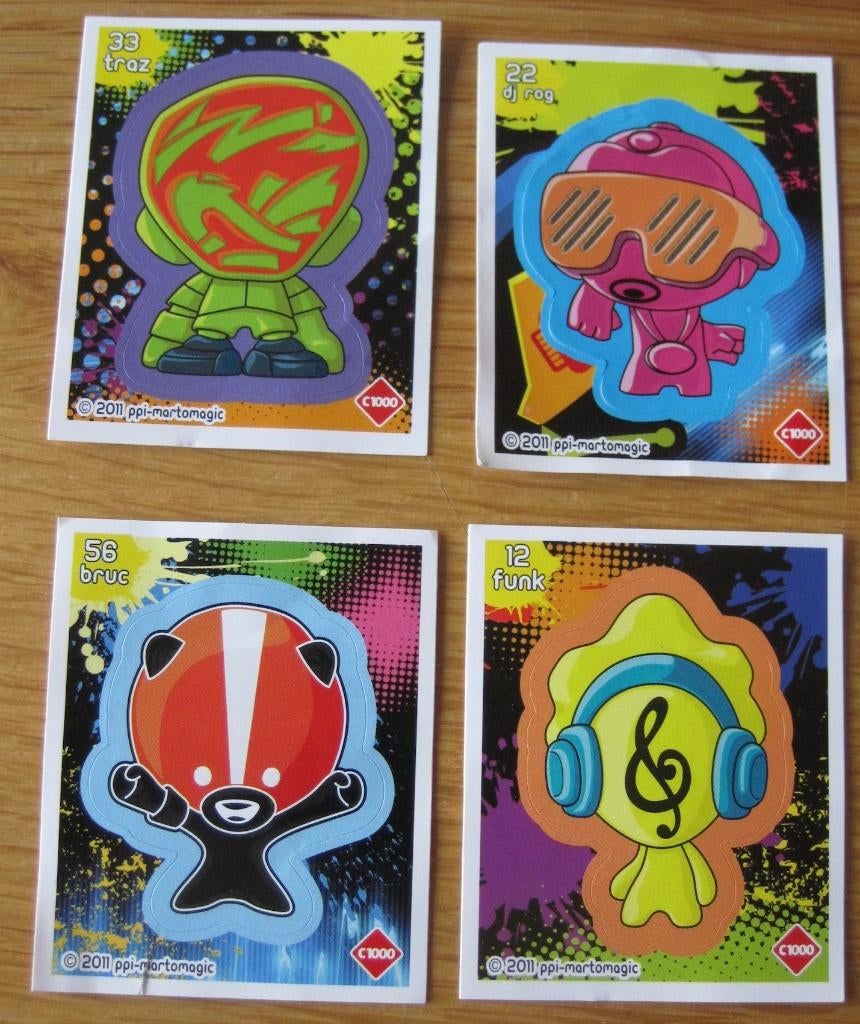 vier plaatjes van Gogos - C1000 - 2011, Verzamelen, Supermarktacties, C1000, Ophalen of Verzenden