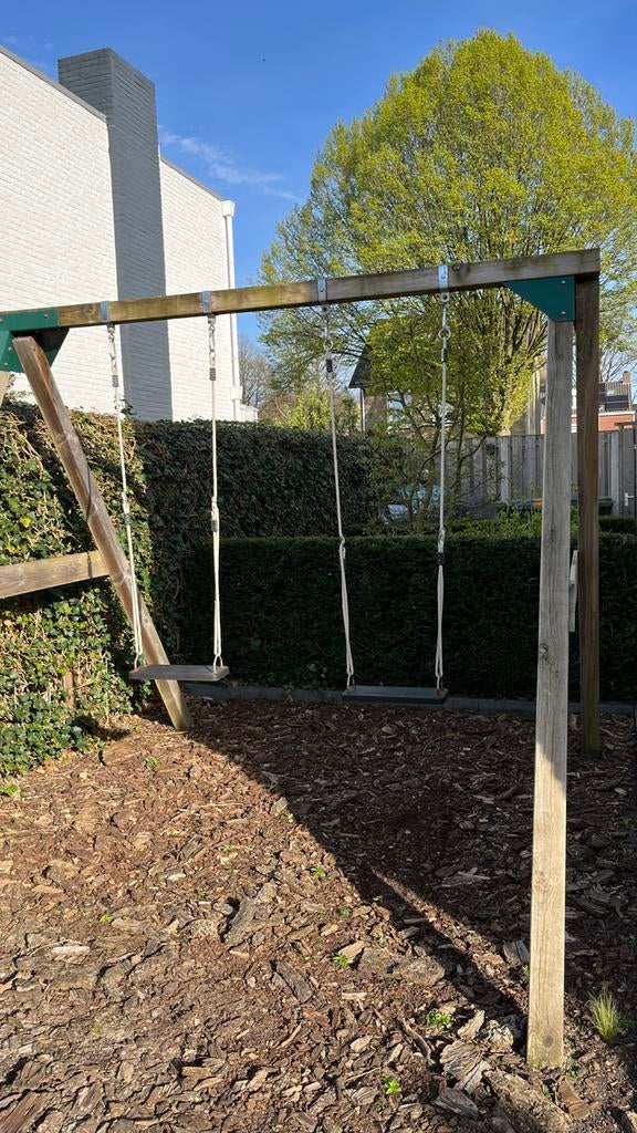 Dubbele schommel met veel gratis accessoires, Ophalen of Verzenden, Gebruikt, Schommel