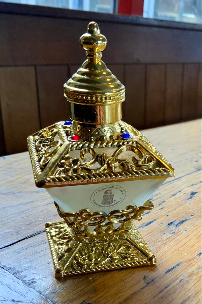 Arabische parfumfles uit Mekka - 10 cm hoog, Ophalen of Verzenden