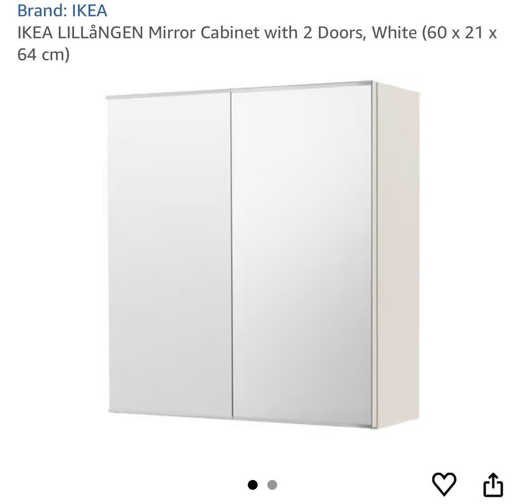 IKEA Lillången badkamer kastje wit zonder deuren, Overige typen, Nieuw, Minder dan 25 cm, 50 tot 100 cm