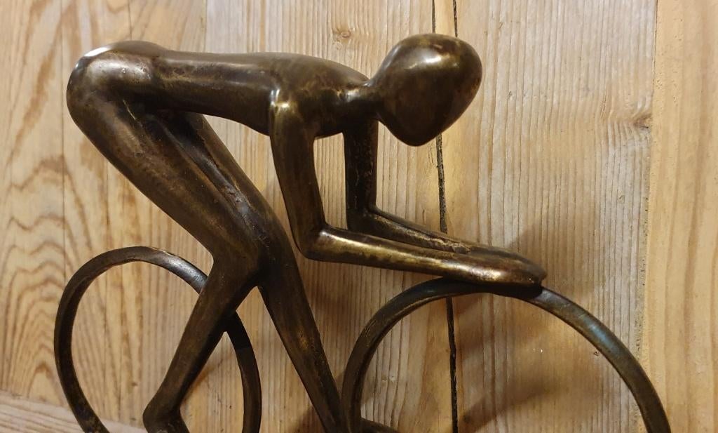 WIELRENNER / BRONZEN BEELD, Ophalen of Verzenden