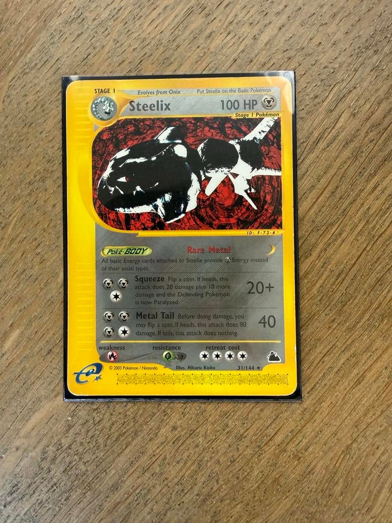 Pokemonkaart Steelix 31/144, Ophalen of Verzenden, Zo goed als nieuw, Losse kaart, Foil