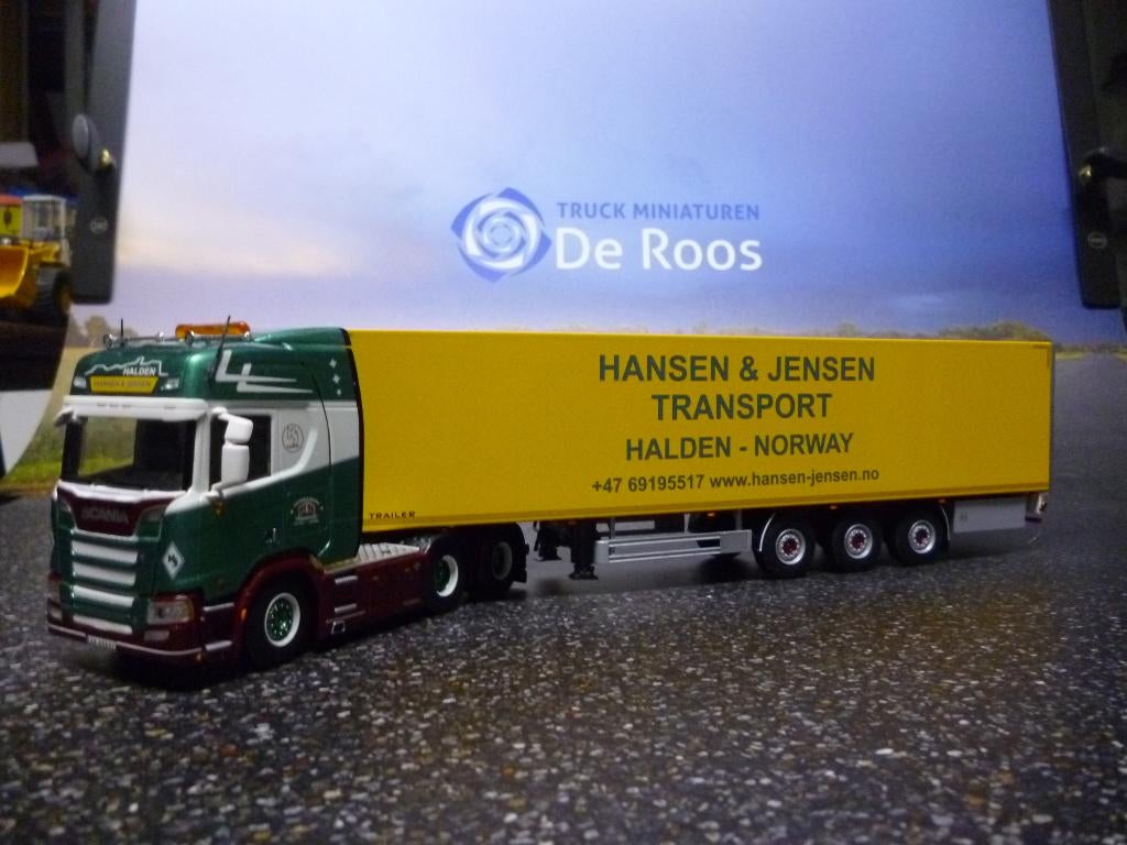WSI Scania Hansen & Jensen Transport, Hobby en Vrije tijd, Modelauto's | 1:50, Ophalen of Verzenden, Nieuw, Bus of Vrachtwagen