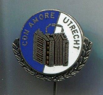 Accordeon ver. Con Amore Utrecht email broche  ( P_222 ), Verzenden, Nieuw, Merk, Speldje of Pin