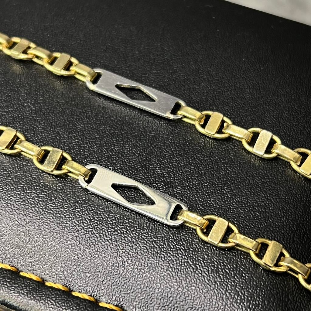 14 karaat gouden ketting kingsley schakel, Ophalen of Verzenden, Zo goed als nieuw, Goud