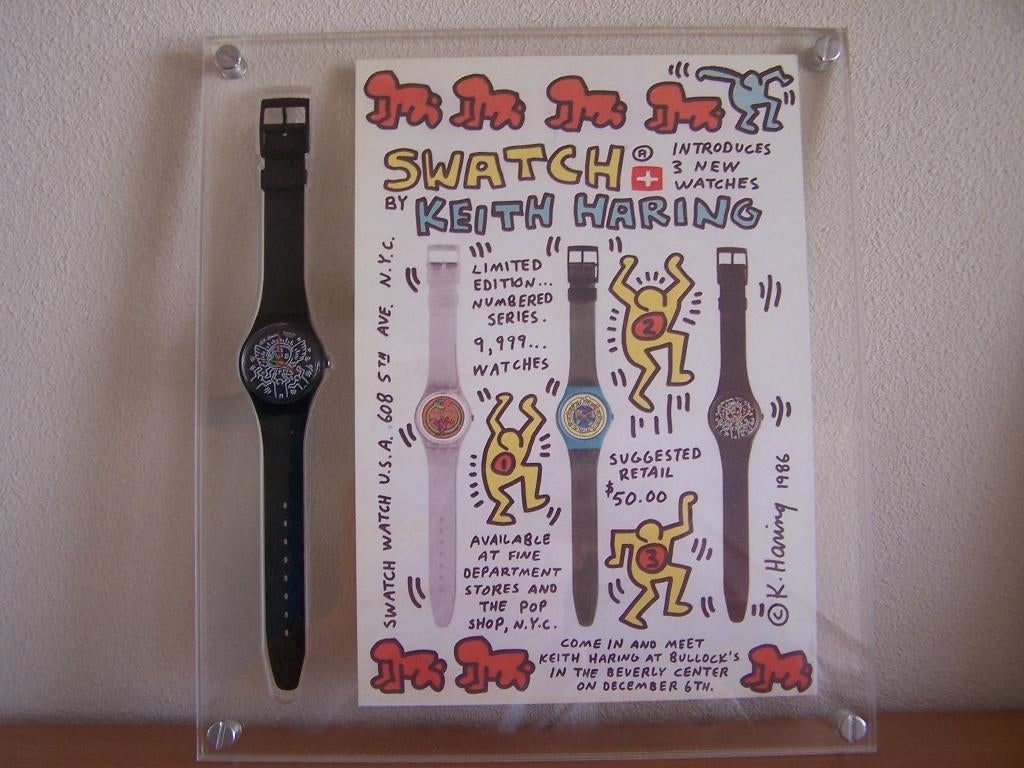 Swatch GZ104 Blanc Sur Noir Keith Haring 1986 Incl.Display ✅, Ophalen