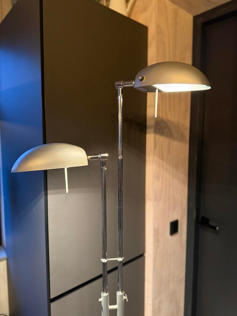 Industriële Halogeen Vloerlamp - Vintage Look, Dimbaar, Ophalen, Gebruikt, Metaal, 150 tot 200 cm