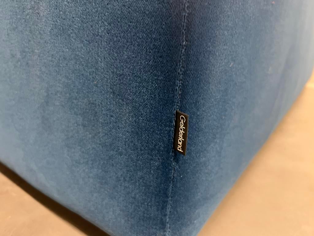 Nieuw Gelderland hocker blauw Velours stof Design poef, Nieuw, Ophalen of Verzenden, Gelderland, Stof