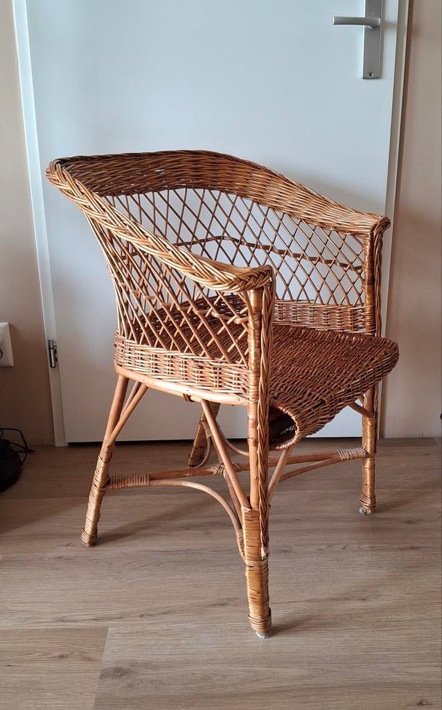 2x rieten, rotan stoelen, Ophalen, Bruin, Twee
