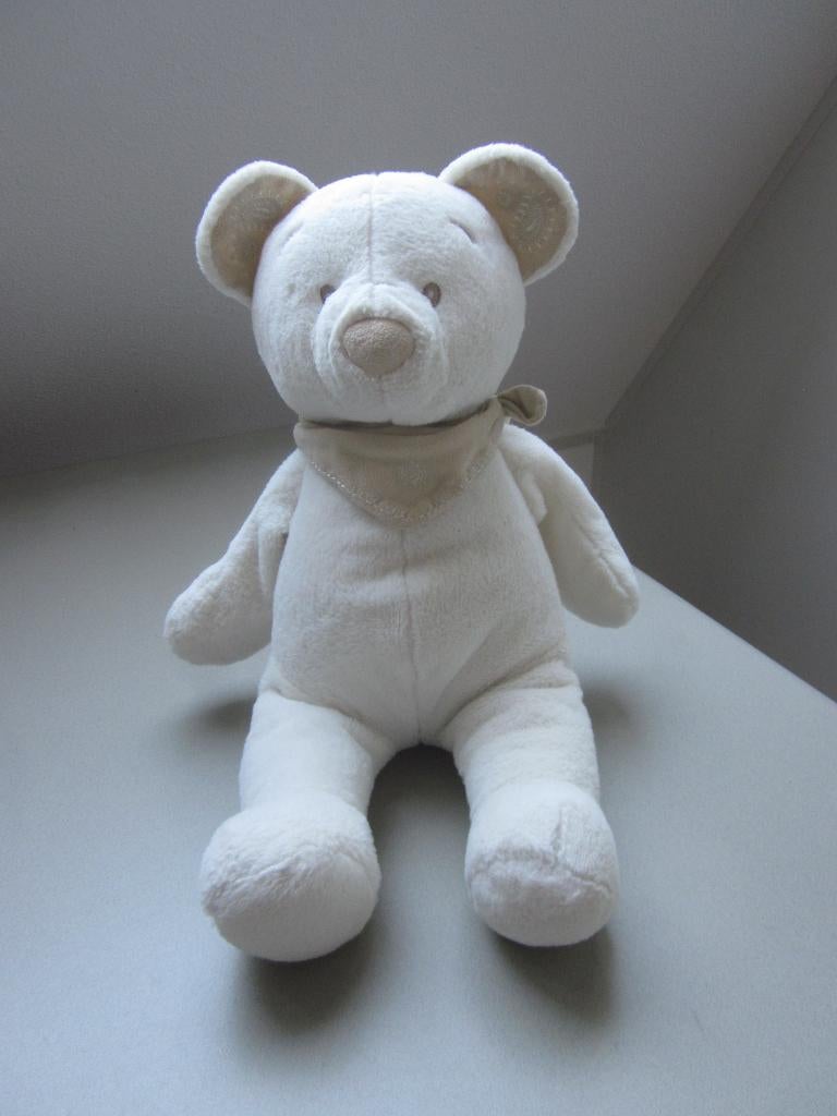 Nicotoy Simba Toys wit glad pluche beer knuffel bruin sjaal, Ophalen of Verzenden, Zo goed als nieuw, Beer