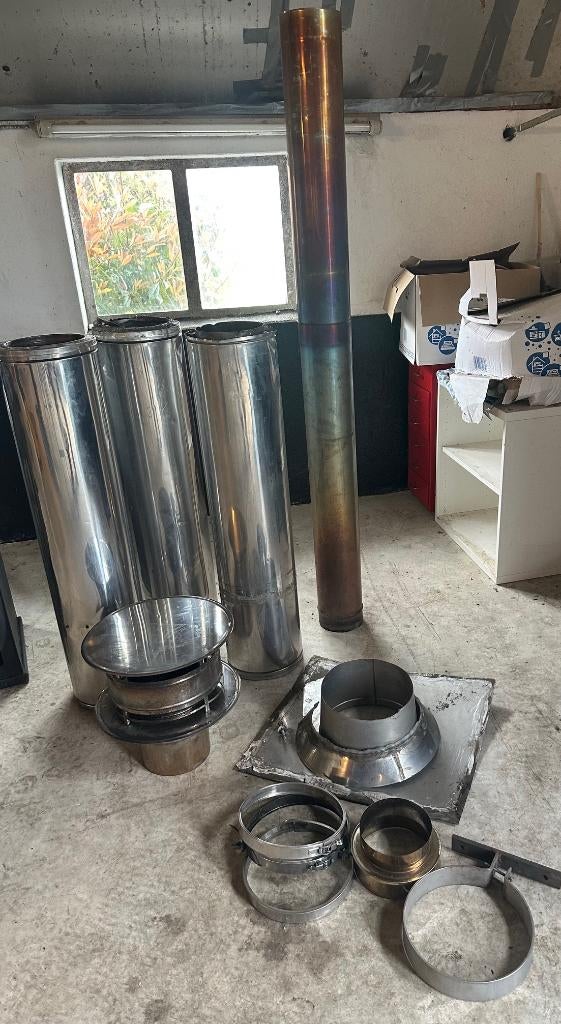 dubbelwandige kachel pijp, volledige set, Ophalen, Gebruikt, Vrijstaand, Overige soorten