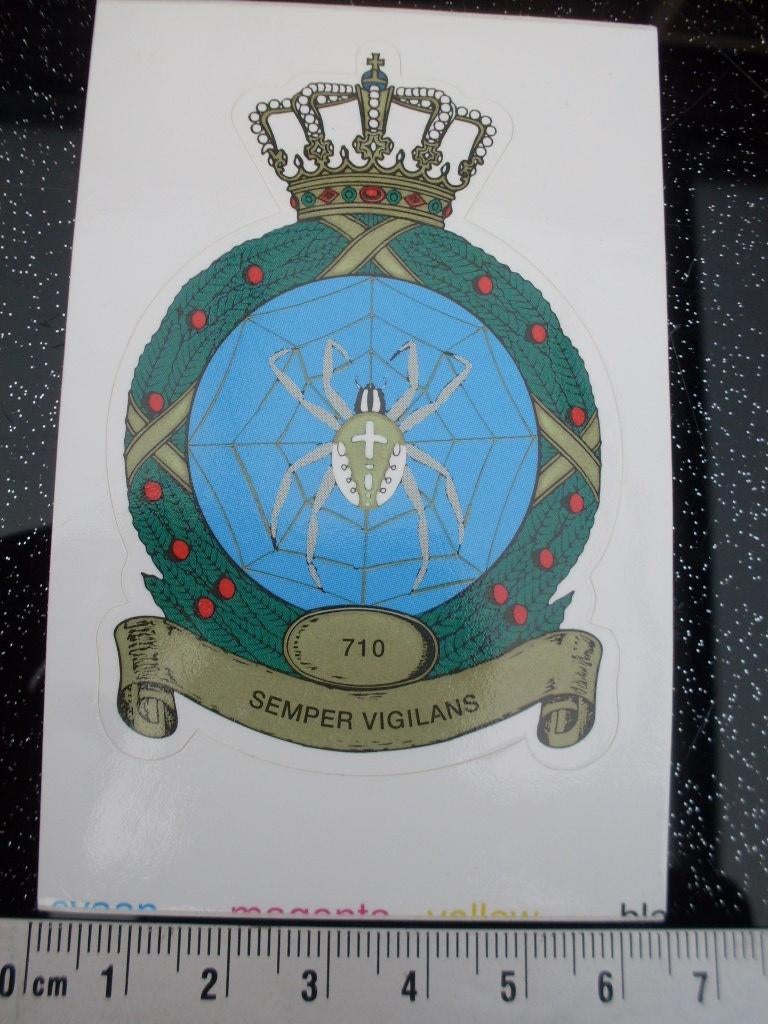 sticker squadron 710 semper vigilans logo spin leger, Verzamelen, Verzenden, Zo goed als nieuw, Bedrijf of Vereniging