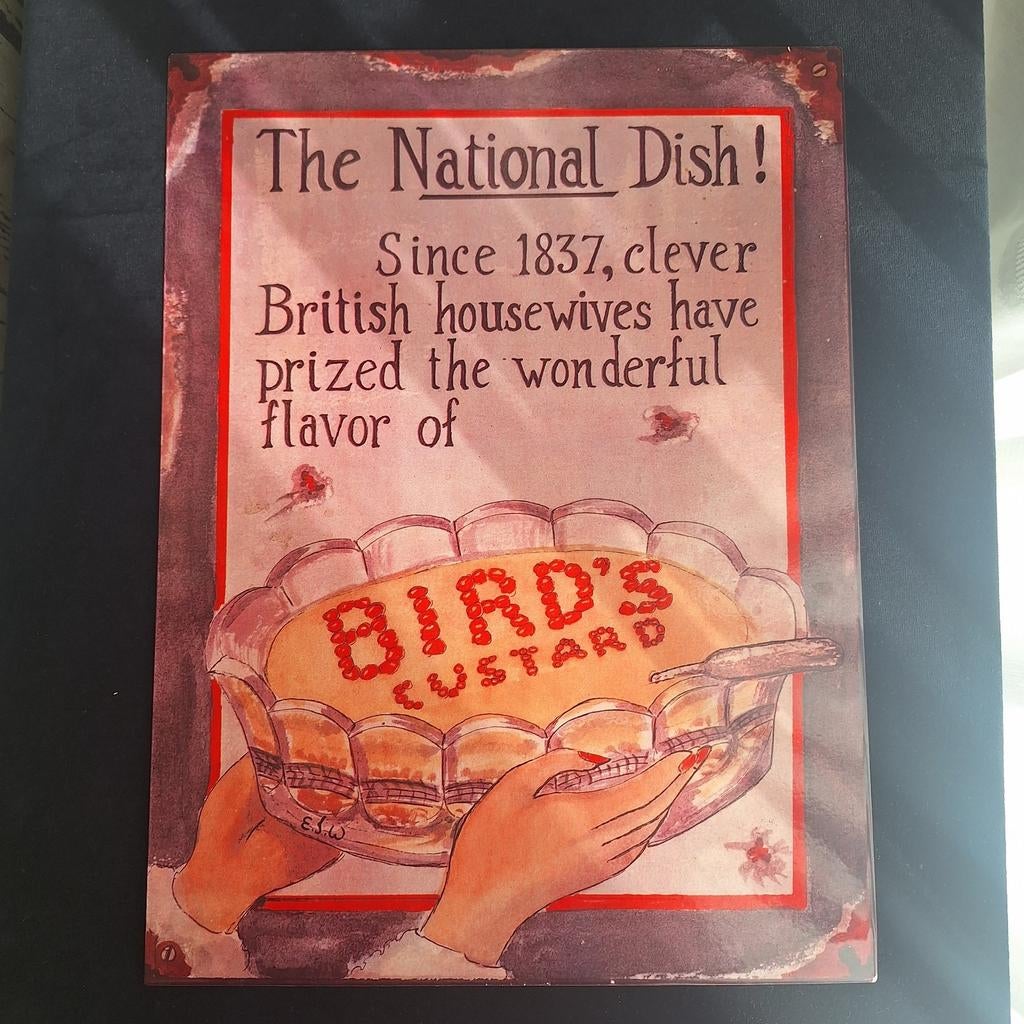 Victorian enamel tekstbord nostalgisch deco, Ophalen, Gebruikt