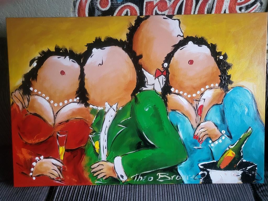 Orgineel Schilderij (geen Glicée) Dikke Dames., Antiek en Kunst, Kunst | Schilderijen | Modern, Ophalen