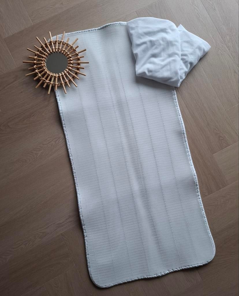 Aerosleep matrasbeschermer en hoeslaken 120x60cm, Jongetje of Meisje, Ophalen of Verzenden, Zo goed als nieuw, Wit