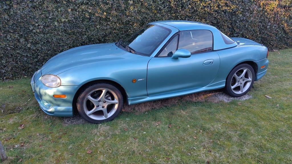 Mazda MX-5 1.6 I 2002 Blauw, Auto's, Mazda, Achterwielaandrijving, 40 €/maand, 4 cilinders, Cabriolet