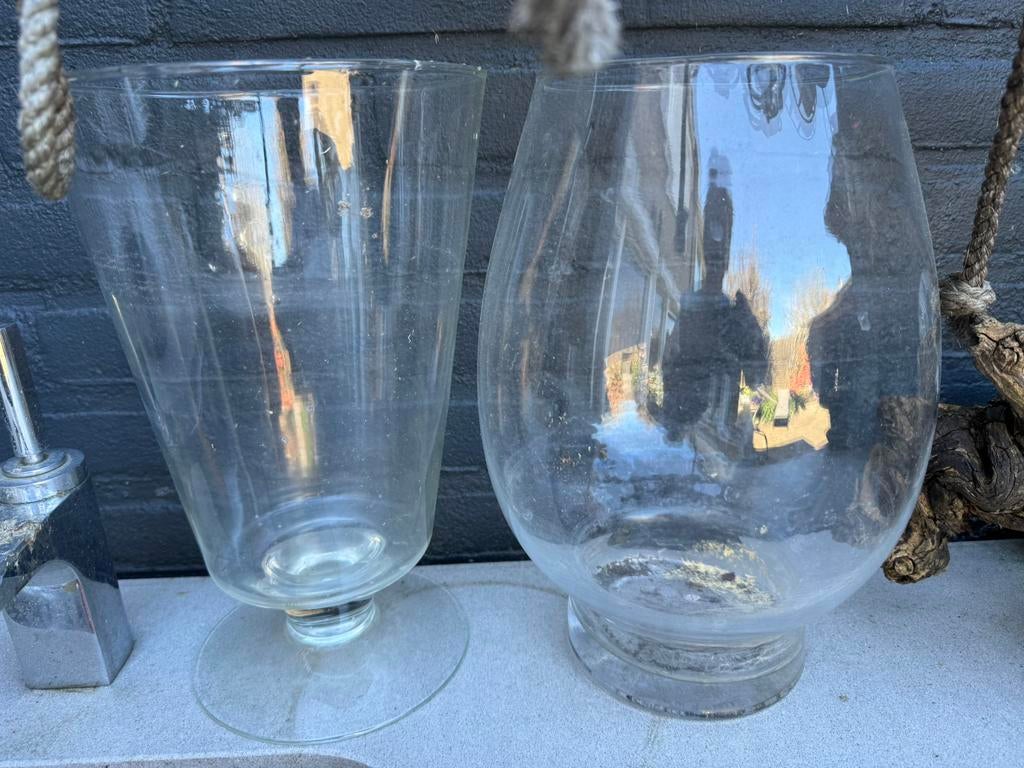 Glazen vazen, Overige kleuren, Ophalen of Verzenden, Minder dan 50 cm, Glas