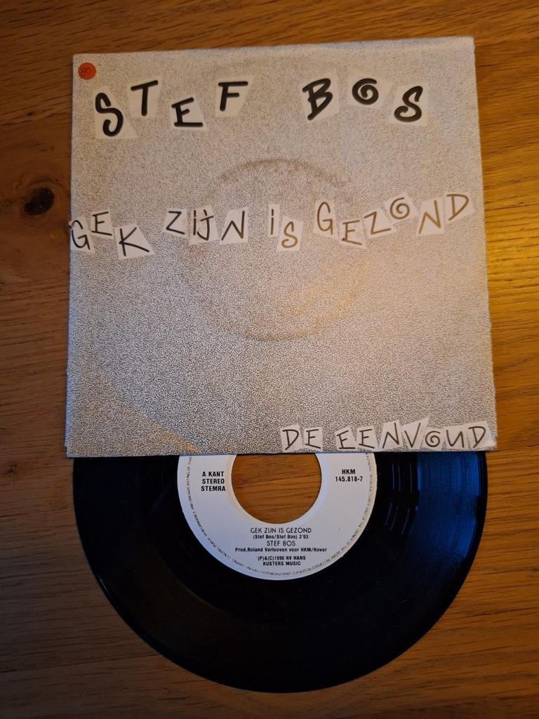 Stef Bos - Gek Zijn Is Gezond / De Eenvoud (Vinyl Single), Gebruikt, 7 inch, Single, Ophalen of Verzenden