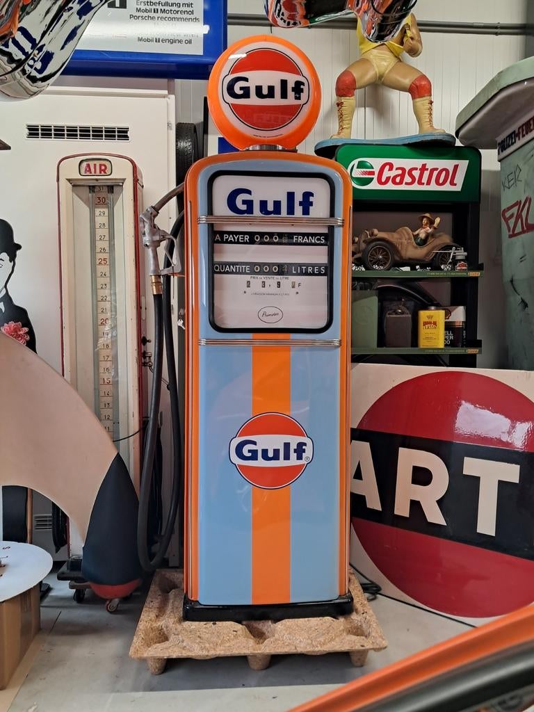 Mooie Gulf benzinepomp 160cm uit 1959, mooi gerestaureerd., Verzamelen, Automaten | Overige, Ophalen, Eu, Eu, Zo goed als nieuw