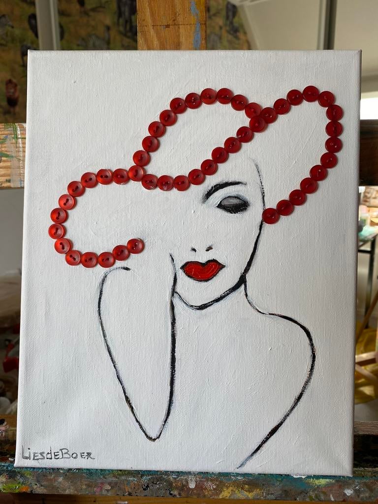 Dame met hoed, Ophalen of Verzenden