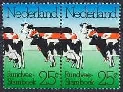 Nederland NVPH nr 1052 paar postfris Koeien 1974, Postzegels en Munten, Ophalen of Verzenden, Na 1940, Postfris