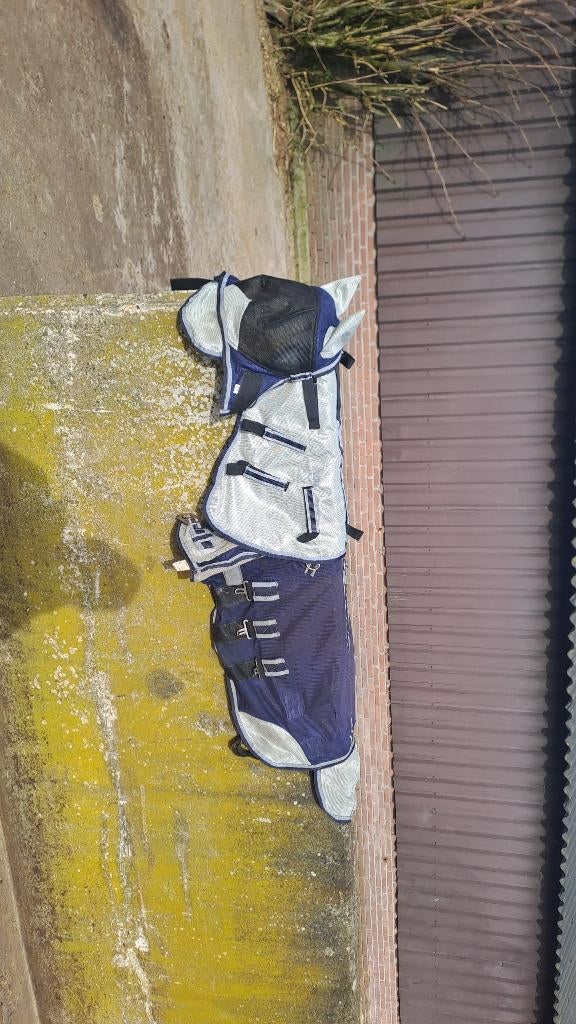 Vliegendeken QHP Falabella Blauw maat 60/90, Ophalen of Verzenden, Gebruikt, Deken