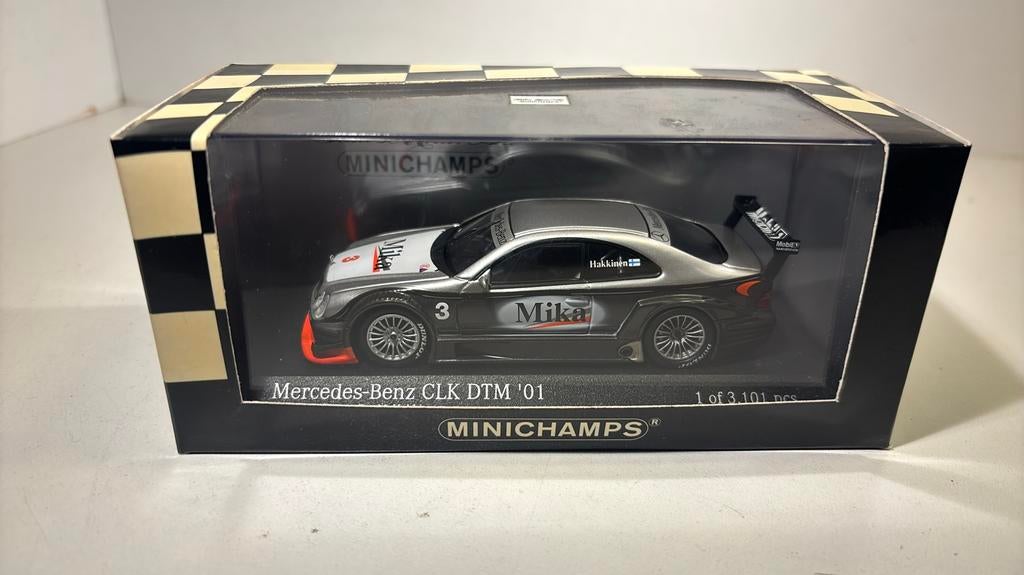 Mercedes benz clk dtm 2001 test car m.hakkinen minichamps, Auto, Ophalen of Verzenden, MiniChamps, A