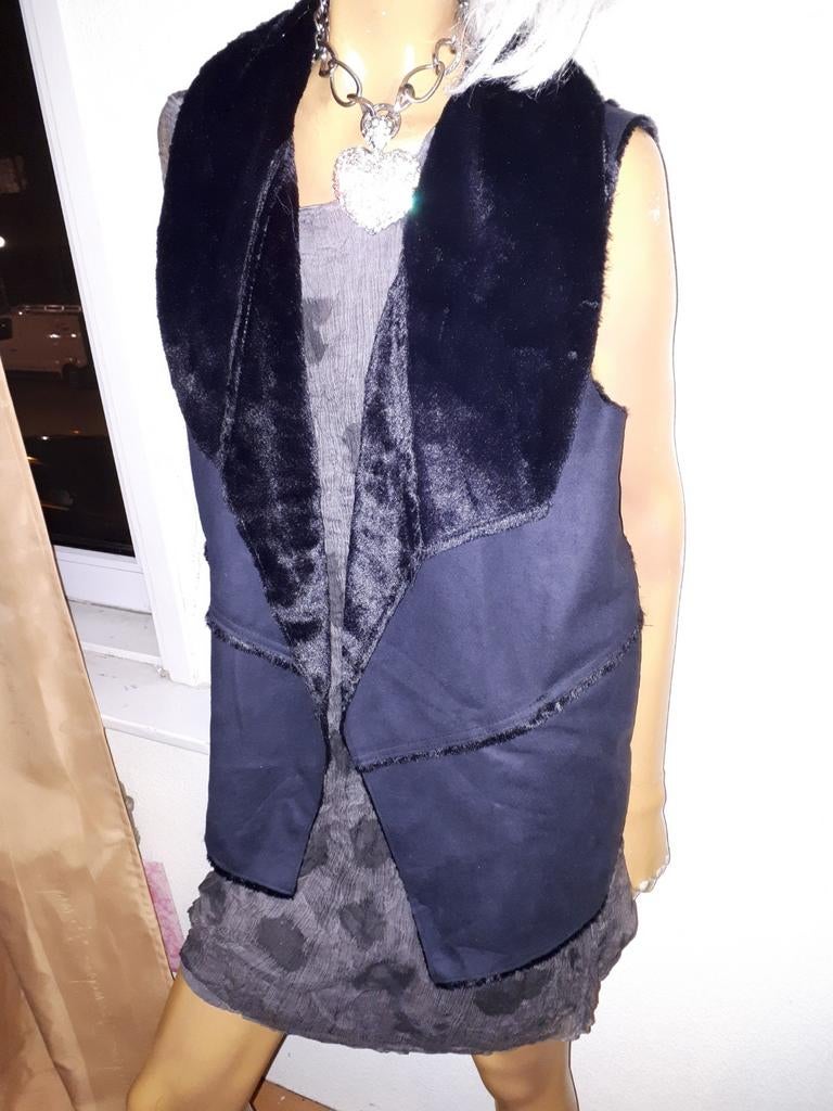 Zwarte bodywarmer met imitatiebont esmara L nieuw, Zwart, Maat 42/44 (L), Nieuw, Esmara