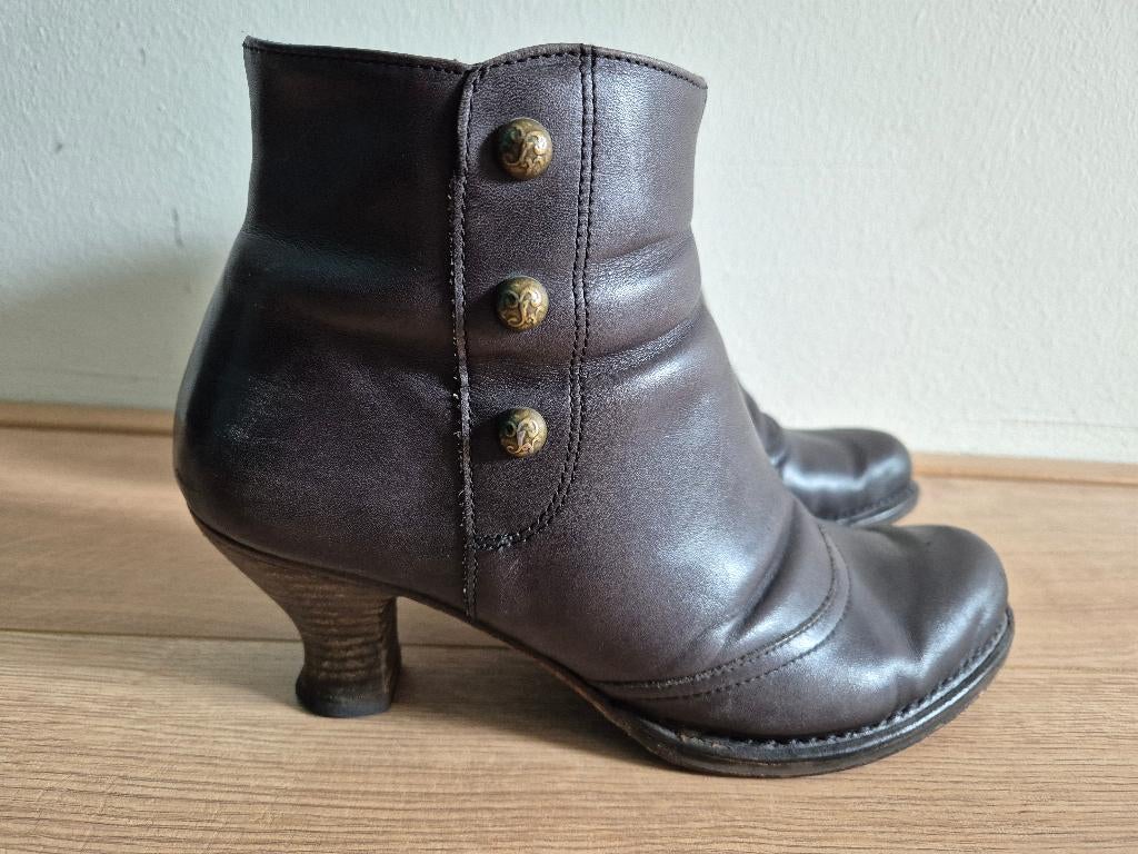 Sch36 - Bruine leren Neosens laarsjes maat 40 (1), Ophalen of Verzenden, Gedragen, Bruin