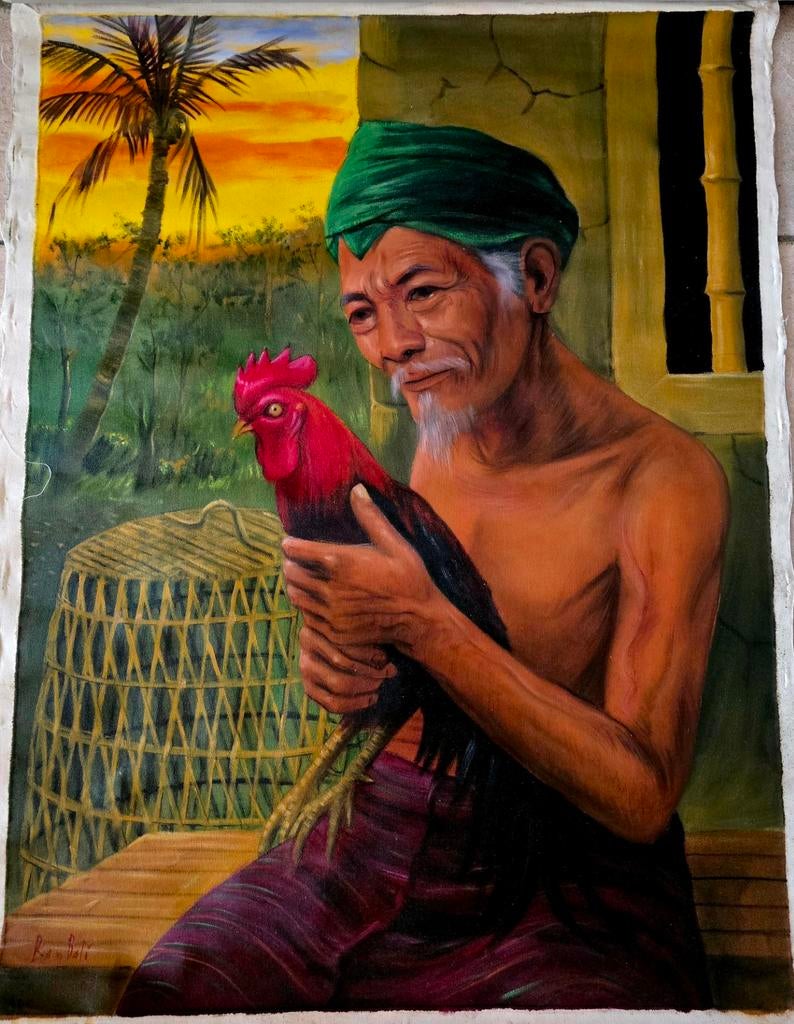 Balinees schilderij, Antiek en Kunst, Ophalen of Verzenden