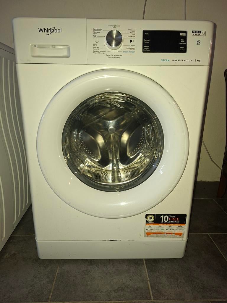 WHIRLPOOL WASMACHINE (8kg), Witgoed en Apparatuur, Wasmachines, Ophalen, 1200 tot 1600 toeren, 8 tot 10 kg, Zo goed als nieuw