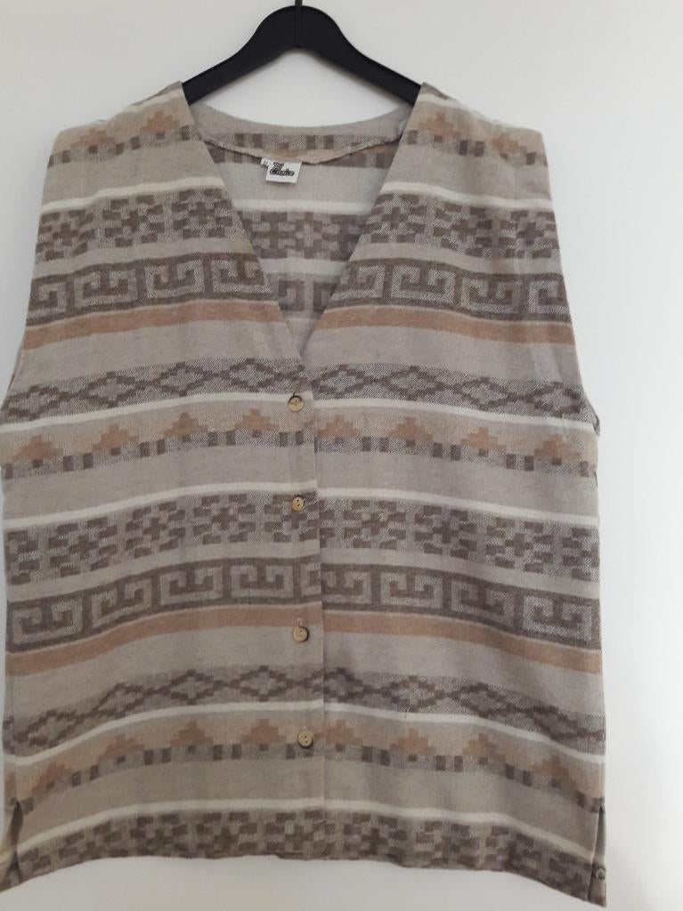 Prachtig stoffen vestje met ingeweven strepen in div kleuren, Verzenden, Zo goed als nieuw, Maat 38/40 (M), Overige kleuren