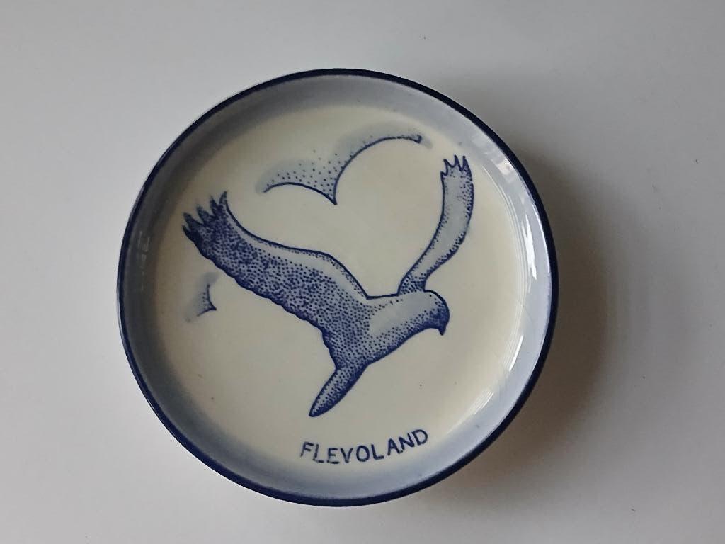 Vintage VVV Mini Wandbordje Flevoland Delft Blauw, Ophalen of Verzenden