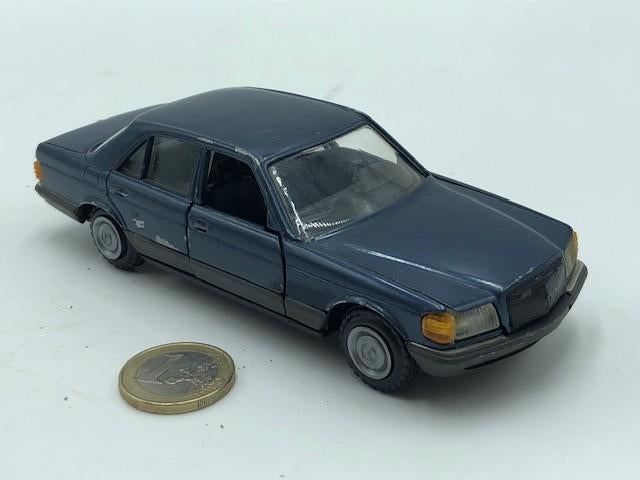 Mercedes W126 SEL Blauw, NZG, Ophalen of Verzenden, Gebruikt, Auto, Overige merken