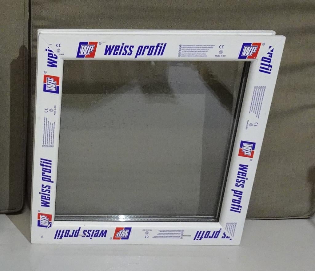 Weiss Profil - Vast Raam 60 x 60 cm NIEUW, Ophalen, Gevelraam of Ruit, Minder dan 80 cm, Minder dan 80 cm