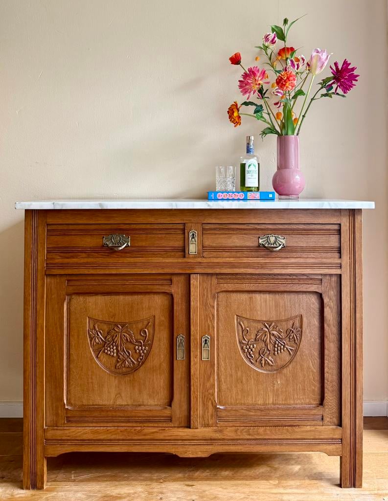 Antiek dressoir / commode marmer blad, Huis en Inrichting, Ophalen, Zo goed als nieuw, 25 tot 50 cm