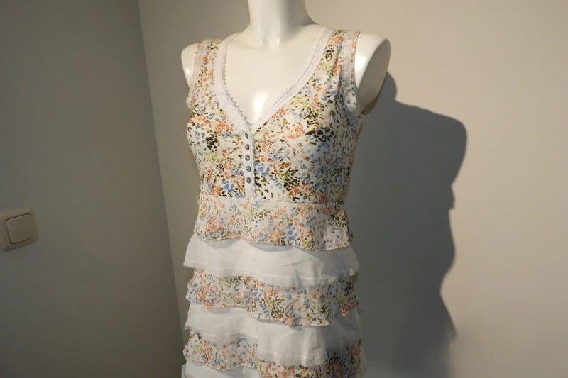 Marccain top tuniek bloemetjes print laagjes Nieuw N2/S, Kleding | Dames, Tops, Verzenden, Wit, Nieuw, Marccain