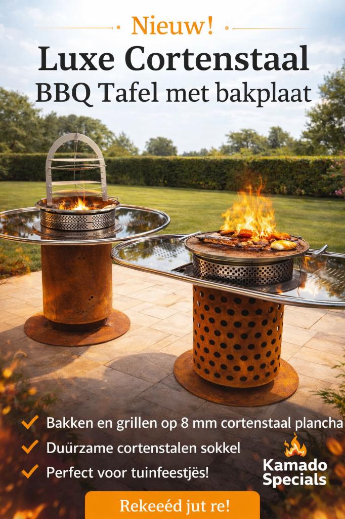 Nieuwe luxe terrashaard / buiten bbq, 3372 ee, Kamado speciale, Vuurkorf, Nieuw