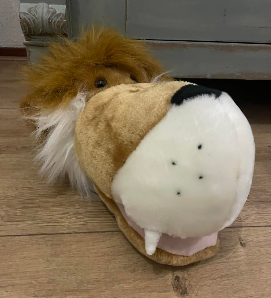 Fantastische handpop wandhanger leeuw pluche, Ophalen of Verzenden, Zo goed als nieuw, Wanddecoratie