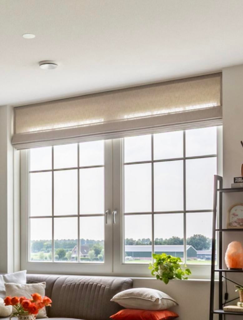 Veneta vouwgordijnen Greige, Ophalen, Beige, Zo goed als nieuw, 200 cm of meer