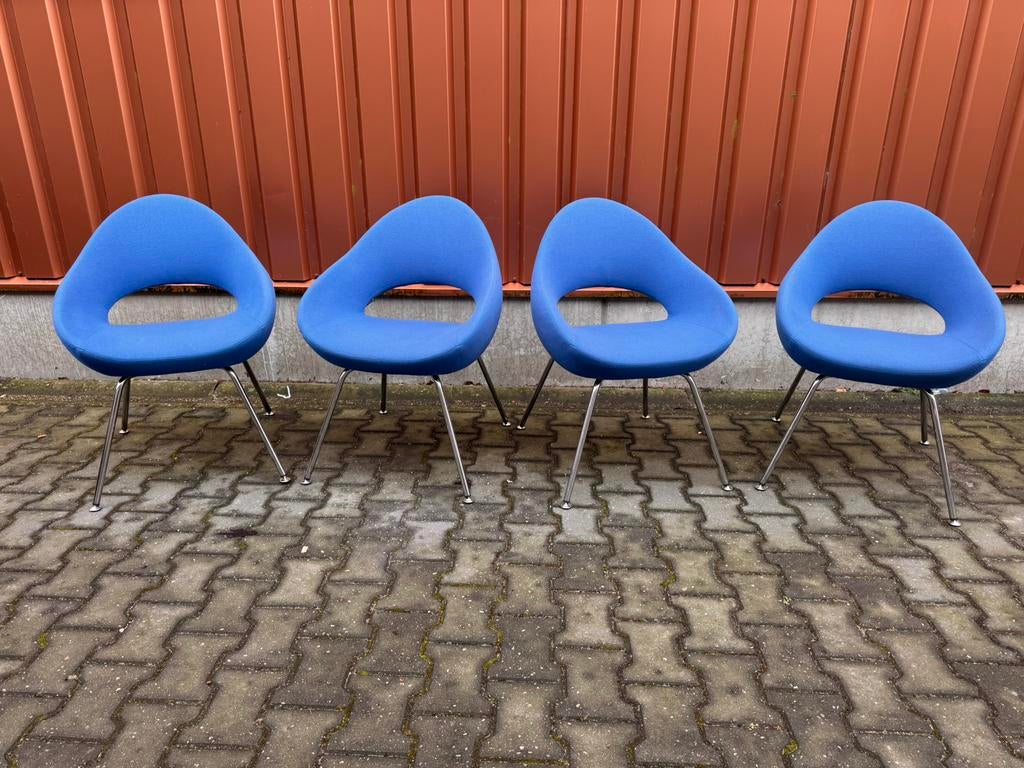 Artifort Shark stoel (4x) - Rene Holten, Ophalen, Luxe design, Blauw, Zo goed als nieuw