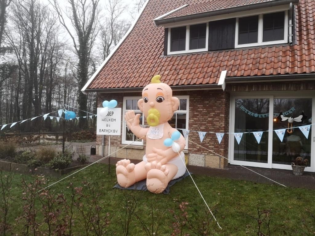 Opblaasbare Ooievaar, Opblaasbare Baby, Geboorte, Oldenzaal, Ophalen, Nieuw, Geboorte of Huwelijk