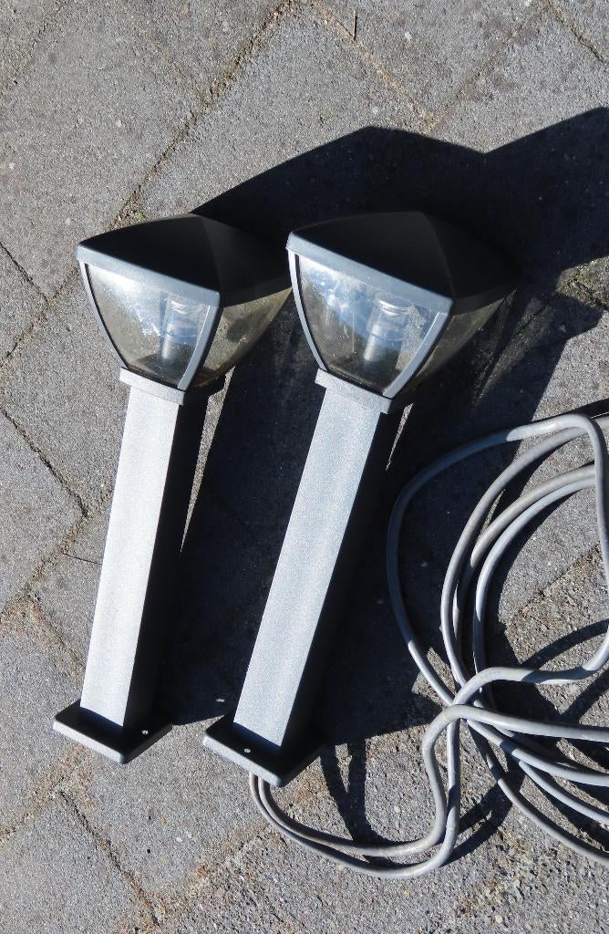 2x Nashville 60 cm. Tuinsokkels / LED Lampen + Grondkabels, Ophalen, Minder dan 50 watt, Staande lamp, Led