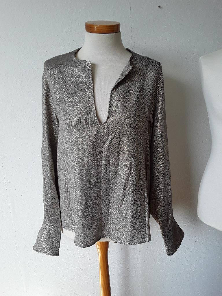 Diega Shirt goud /grijs mt L, Overige kleuren, Maat 42/44 (L), Ophalen of Verzenden, Zo goed als nieuw