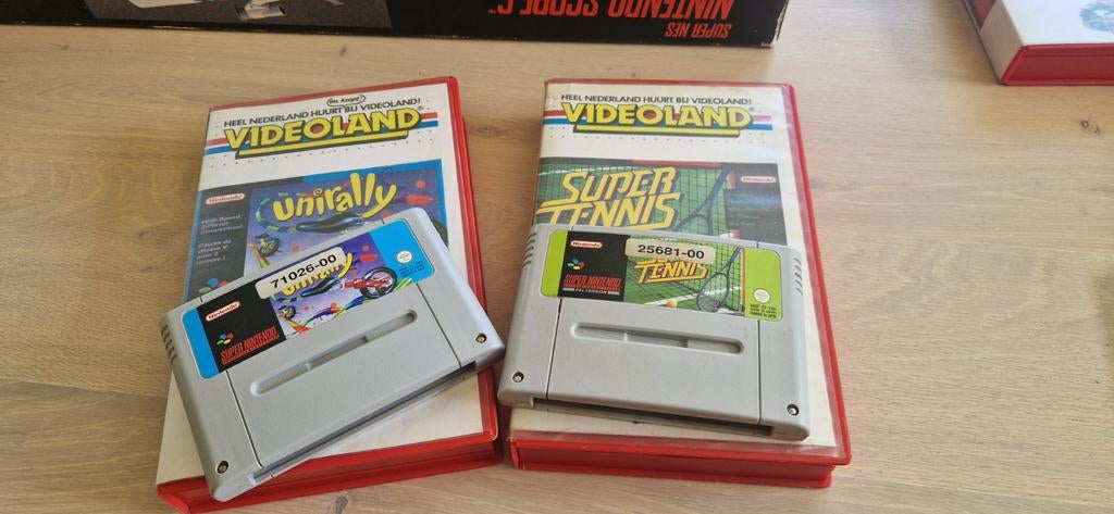 Unirally en Super Tennis SNES (ex-Videoland), Spelcomputers en Games, Games | Nintendo Super NES, Ophalen of Verzenden