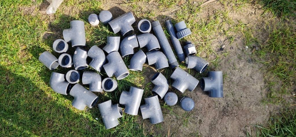 Diverse hogedruk PVC hulpstukken 40mm en 32mm, Pvc, Overige typen, Zo goed als nieuw, Minder dan 2 meter