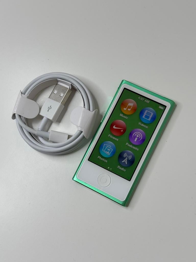 Apple iPod nano 7 Groen 16GB, Gebruikt, Met radio, Ophalen of Verzenden, Nano