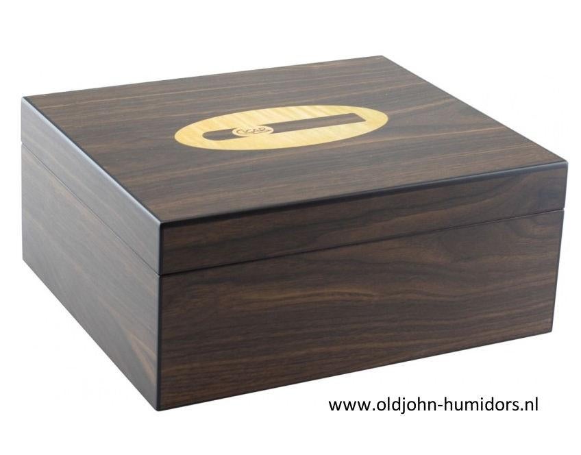 BOOKWILL MERK HUMIDOR WALNOOT M DELUXE MET CIGAR LOGO   h37, Verzenden, Nieuw, Tabaksdoos of Verpakking