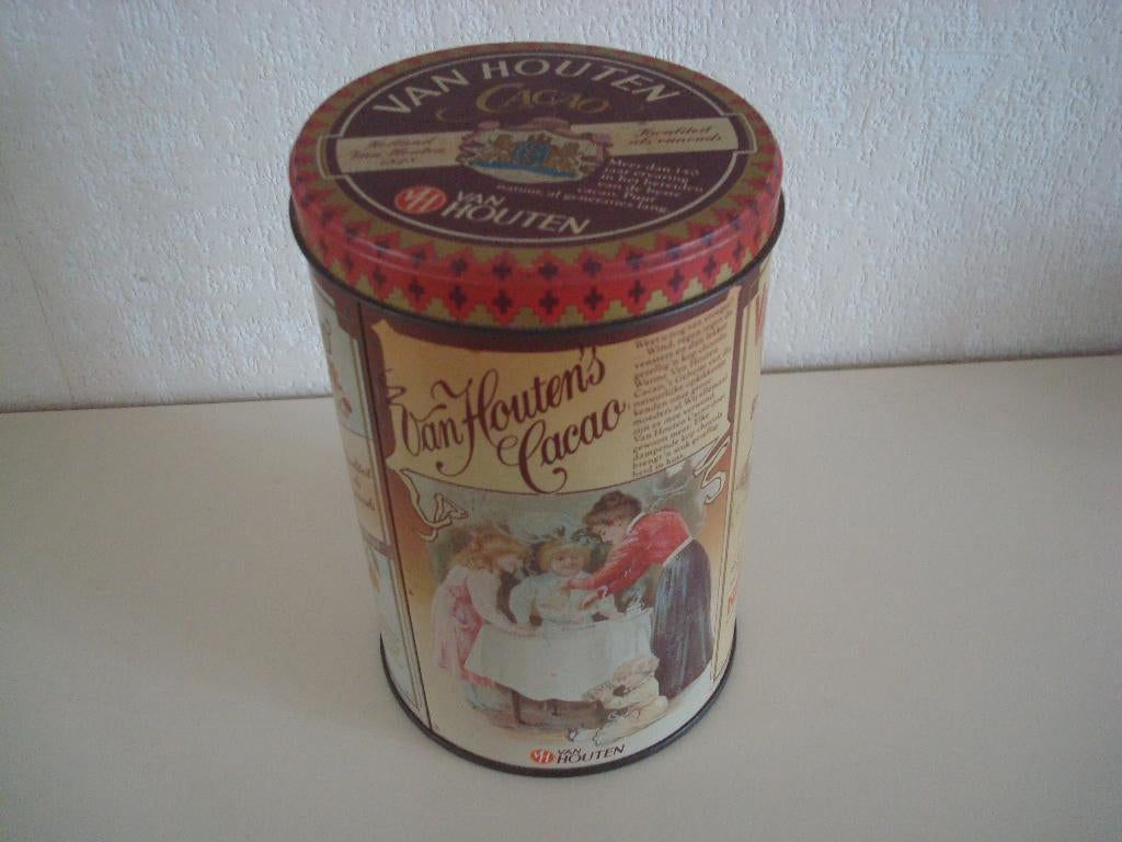 Blik Van Houten Cacao, Verzamelen, Blikken, Ophalen of Verzenden, Gebruikt, Overige