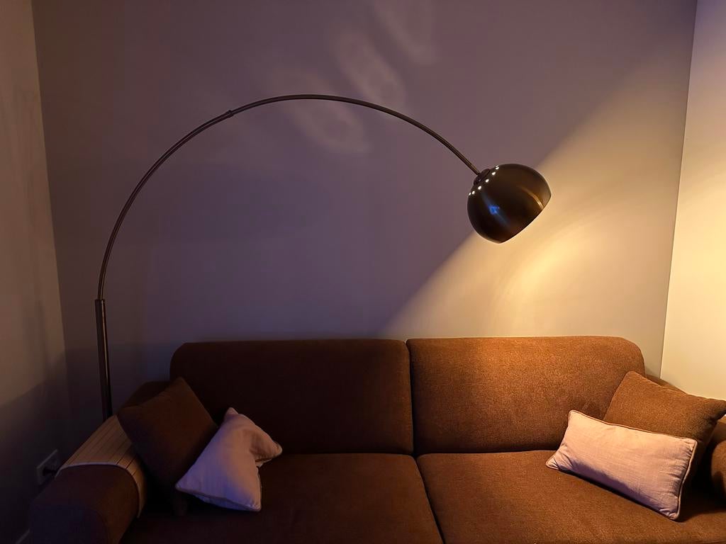 Goudkleurige booglamp, Ophalen, Gebruikt, Metaal, 150 tot 200 cm